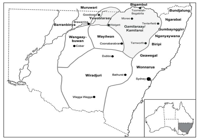 Map of Gamilaraay/Kamilaroi
