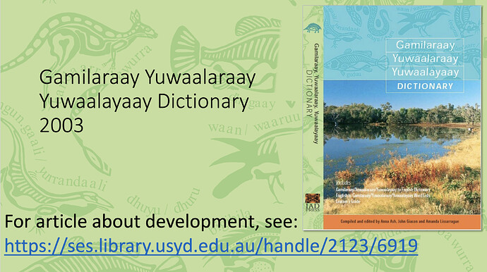 Published version of dictionary