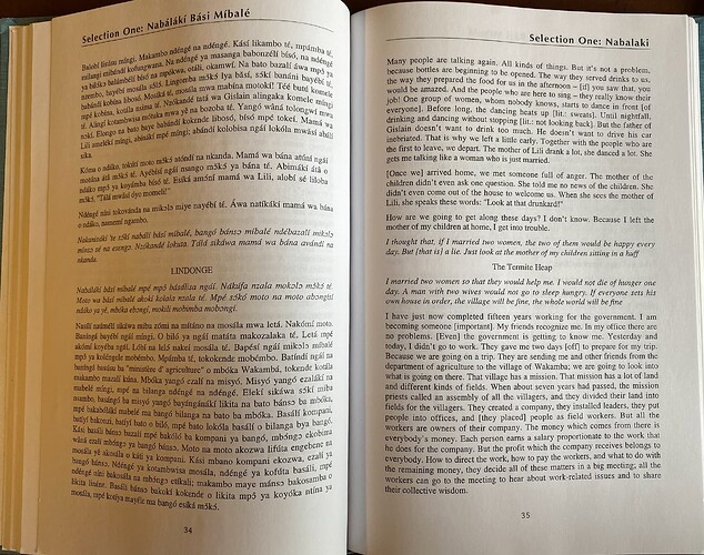 Sample spread from Lingala Parallel Texts