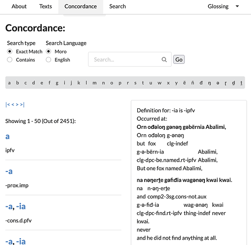 Search result for the imperfective morpheme -ia