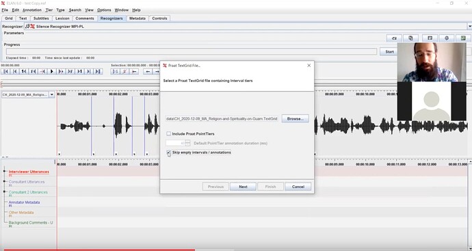 Importing a Praat TextGrid into ELAN