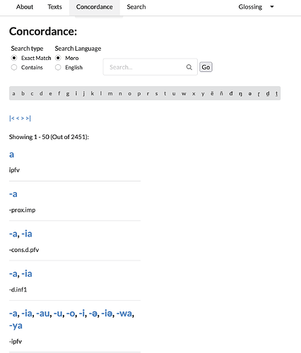 Concordance page