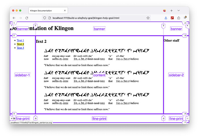Klingon holy grail layout