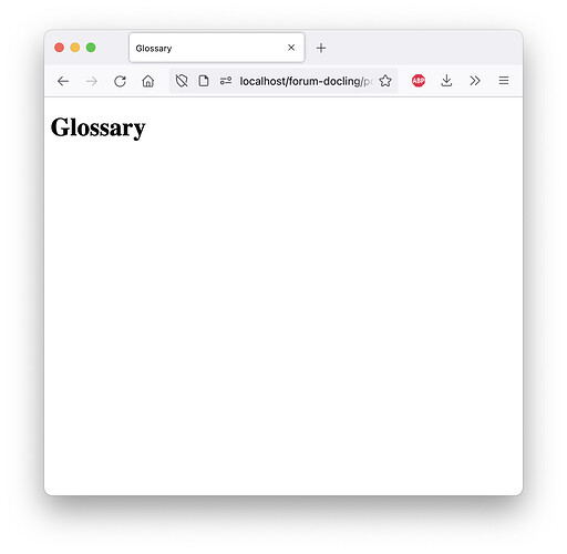 Empty page with one tag